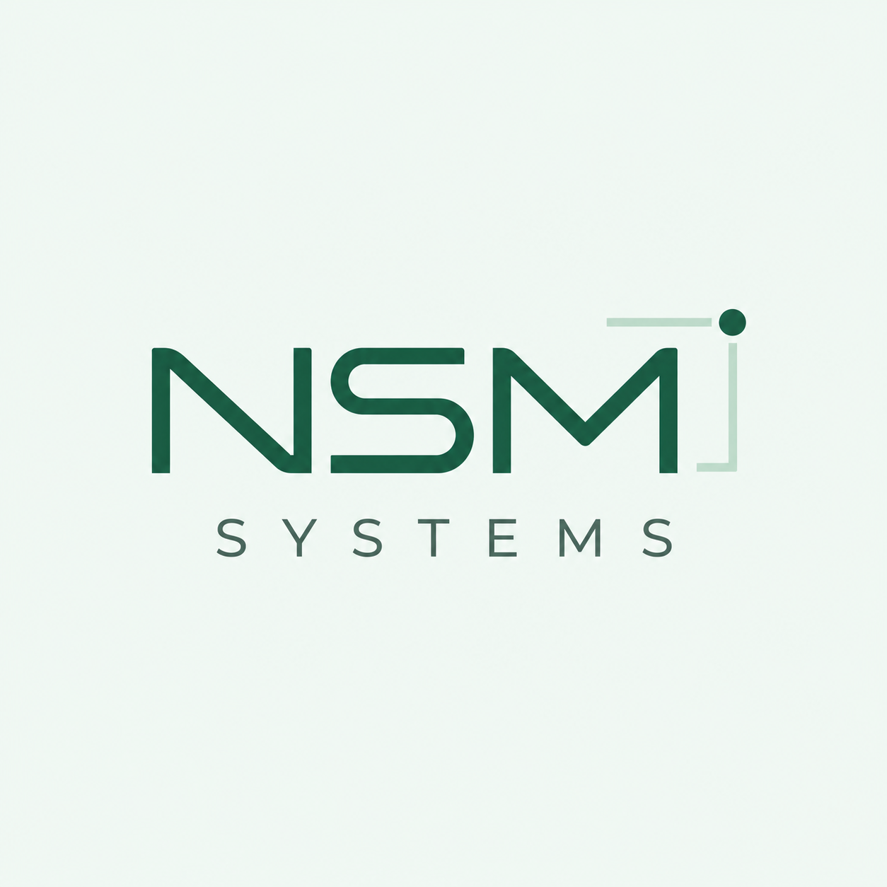 Sello de NSM Software: círculo verde oscuro con las letras NSM en blanco, rodeado de un trazado geométrico y un aro azul